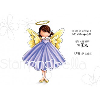 Tiny Townie ANNIE the ANGEL rubber stamps (includes 3 sentiments)